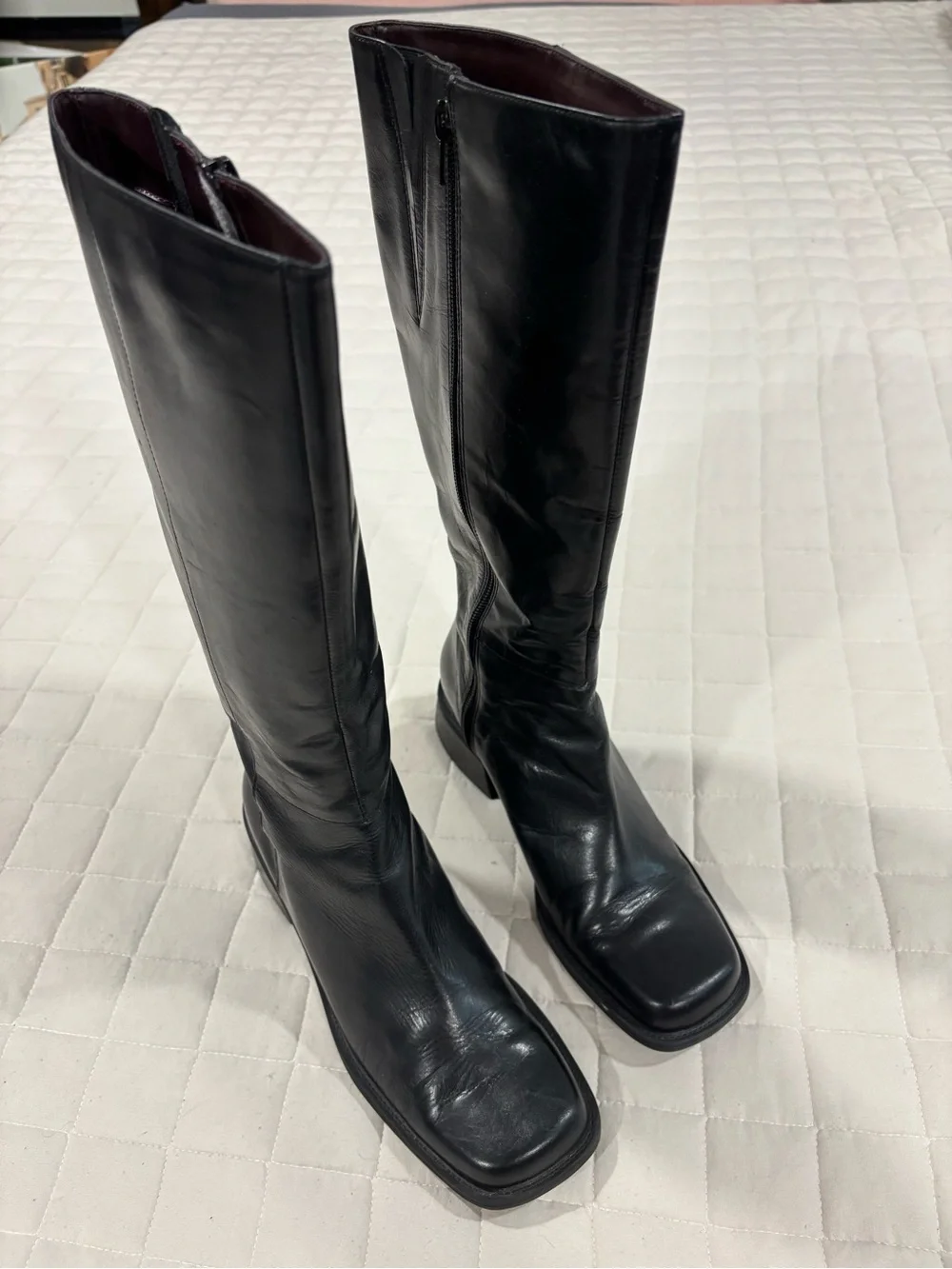 Women's Black Over-the-Knee Leather Boots